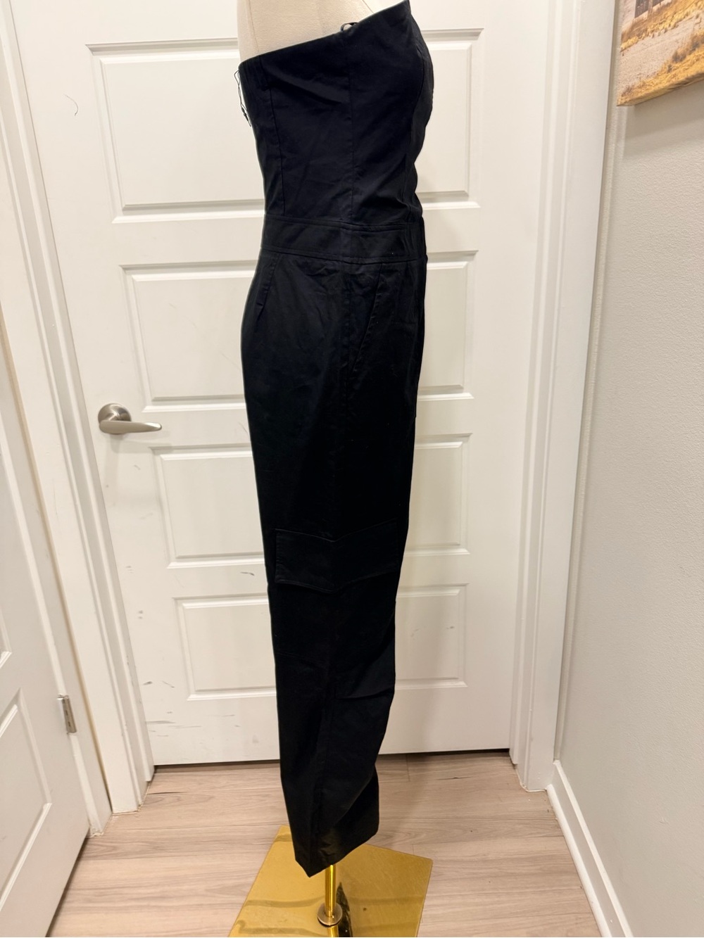 Zara Strapless Black Cargo Jumpsuit - Sleek Women's One-Piece NWT - Picture 6 of 10